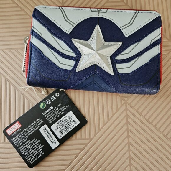 Loungefly Wallet Marvel Avengers Falcon & Winter Soldier Disney Zip Around - Picture 6 of 15